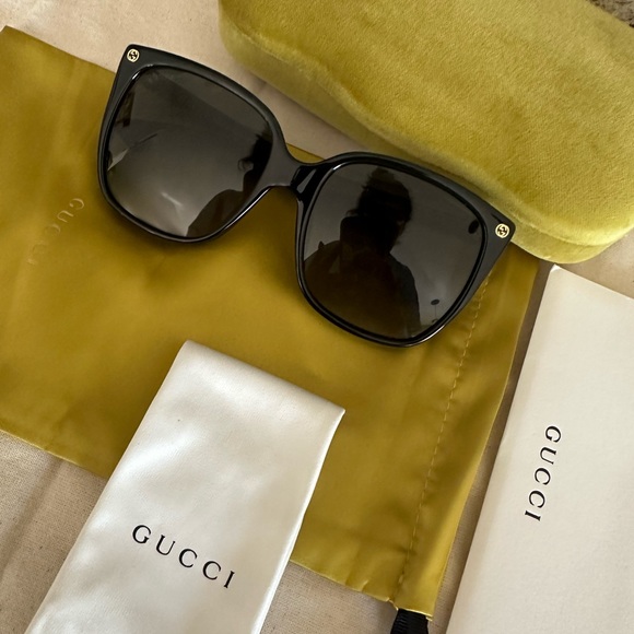 New Gucci over size square sunglasses black - Picture 7 of 8